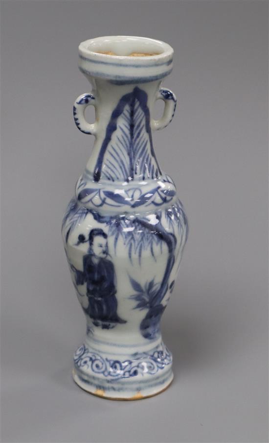 A small Chinese Yuan-style temple vase height 14cm